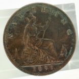 1891 farthing of Queen Victoria. P&P Group 0 (£5+VAT for the first lot and £1+VAT for subsequent