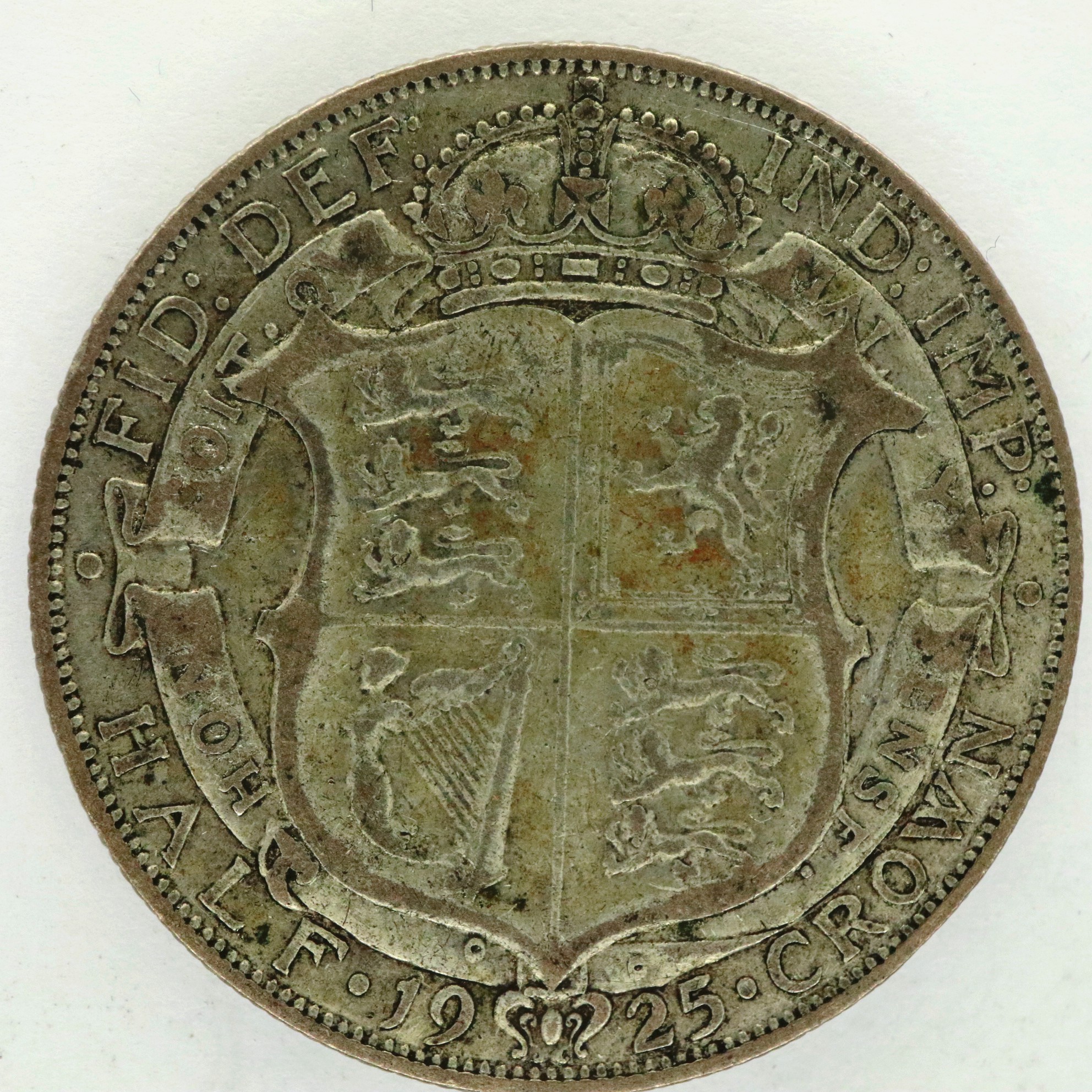 1925 Key date silver half crown of George V. P&P Group 0 (£5+VAT for the first lot and £1+VAT for