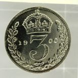 1900 silver threepence of Queen Victoria. P&P Group 0 (£5+VAT for the first lot and £1+VAT for