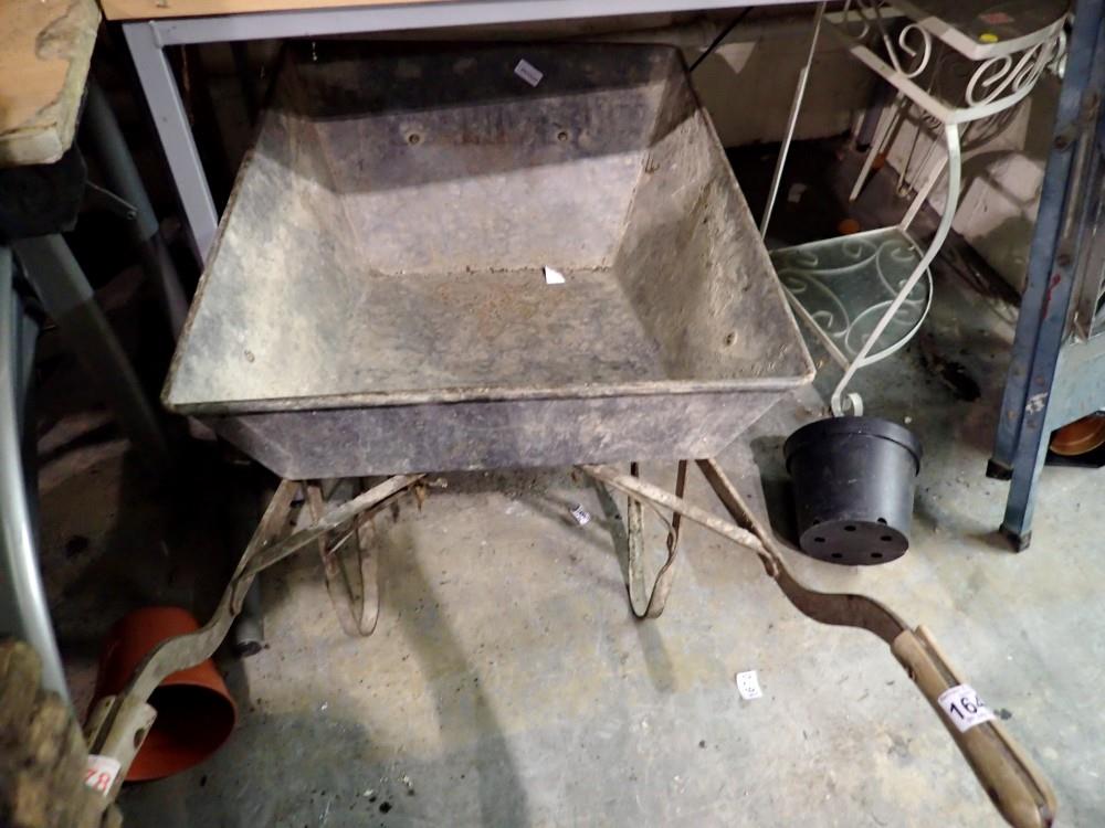 Wheelbarrow with galvanised steel bed. Not available for in-house P&P