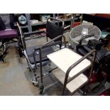 Invacare seat on wheels and a wheeled trolley Not available for in-house P&P
