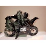 Richard Parrington motorcycle teapot (damaged), H: 19 cm. Not available for in-house P&P