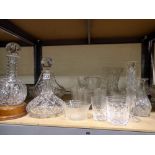 Large collection of mixed glass to include dessert glasses, vases, cake stand etc. Not available for