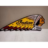 Cast iron Indian Motorcycles plaque. P&P Group 1 (£14+VAT for the first lot and £1+VAT for