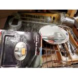 Mixed household items including flatware and scales. Not available for in-house P&P