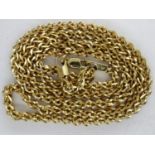 9ct gold neck chain, L: 50 cm, 4.9g. UK P&P Group 1 (£16+VAT for the first lot and £2+VAT for
