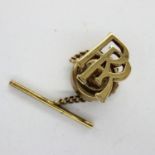 9ct gold Rolls Royce tie pin, boxed, L: 35 mm, 1.7g. UK P&P Group 1 (£16+VAT for the first lot