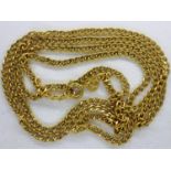 9ct gold fine link neck chain, L: 60 cm, 2.5g. UK P&P Group 1 (£16+VAT for the first lot and £2+
