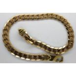9ct gold flat link bracelet, L: 21 cm, 10.2g. UK P&P Group 1 (£16+VAT for the first lot and £2+VAT