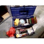 Box of mixed coarse and sea fishing tackle. Not available for in-house P&P