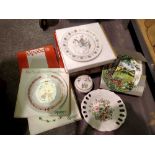 Nine Spode plates and two pieces of Aynsley. Not available for in-house P&P