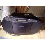 Sony CD, radio, cassette recorder model CFD S70. All electrical items in this lot have been PAT