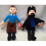 Two TY Bears from The Adventures of Tintin, Captain Haddock and Tintin both in excellent