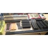 G scale rack including LGB station extension set, eight R1175 curves, twelve 1100 R600 curves, 12000