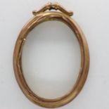 9ct rose gold locket mount, misshapen, H: 40 mm, 2.8g. UK P&P Group 0 (£6+VAT for the first lot