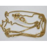 18ct gold fine link neck chain, L: 46 cm, 1.0g. UK P&P Group 1 (£16+VAT for the first lot and £2+VAT