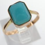 9ct gold ring set with turquoise, size M/N, 1.5g. UK P&P Group 0 (£6+VAT for the first lot and £1+