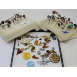 Collection of approximately 90 vintage airline, aircraft and aviation related pin badges, mostly
