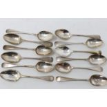 Set of twelve hallmarked silver teaspoons, Birmingham assay 1937, 185g. UK P&P Group 2 (£20+VAT