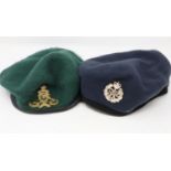 RAF and Royal Artillery berets with cap badges. UK P&P Group 1 (£16+VAT for the first lot and £2+VAT