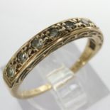 9ct gold diamond set half eternity ring, size L, 2.0g. UK P&P Group 0 (£6+VAT for the first lot