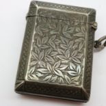 Hallmarked silver vesta case with jump ring, Chester assay, 35g. UK P&P Group 0 (£6+VAT for the