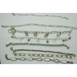 Eight 925 silver bracelets, largest L: 22 cm. UK P&P Group 0 (£6+VAT for the first lot and £1+VAT