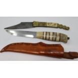 Norwegian SES Helle knife and a further folding knife. UK P&P Group 2 (£20+VAT for the first lot and
