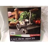 As new boxed Kitchen Craft cast iron mincer. Not available for in-house P&P