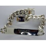 ***WITHDRAWN***925 silver Tiffany identity bracelet, L: 21 cm. UK P&P Group 1 (£16+VAT for the first