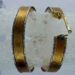 Pair of 18ct gold hoop earrings, D: 30 mm, 4.8g. UK P&P Group 0 (£6+VAT for the first lot and £1+VAT