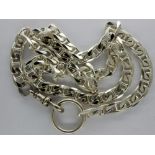 925 silver flat link neck chain, L: 46 cm. UK P&P Group 0 (£6+VAT for the first lot and £1+VAT for