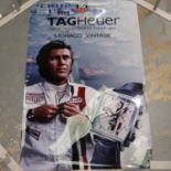 Tag Heuer Monaco Steve McQueen commercial poster on acetate, 79 x 108 cm. UK P&P Group 2 (£20+VAT