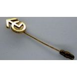 9ct gold Granada Television pin brooch, L: 60 mm, 2.9g. UK P&P Group 0 (£6+VAT for the first lot and