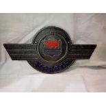 Cast iron Morris Motors plaque, W: 25 cm. UK P&P Group 1 (£16+VAT for the first lot and £2+VAT for