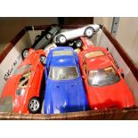 Quantity of 1/18 and 1/24 Bburrago and Maisto diecast cars. Not available for in-house P&P