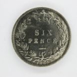 1884 silver sixpence of Queen Victoria. UK P&P Group 0 (£6+VAT for the first lot and £1+VAT for