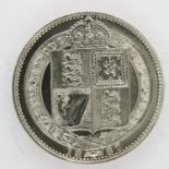 1887 silver shilling of Queen Victoria. UK P&P Group 0 (£6+VAT for the first lot and £1+VAT for