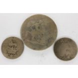 Three early Georgian silver coins. UK P&P Group 0 (£6+VAT for the first lot and £1+VAT for