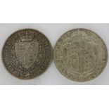 Two silver half crowns pre-1920. UK P&P Group 0 (£6+VAT for the first lot and £1+VAT for