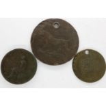 Three early milled metal detect finds. UK P&P Group 0 (£6+VAT for the first lot and £1+VAT for