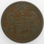 1810 copper one-penny token, Bristol. UK P&P Group 0 (£6+VAT for the first lot and £1+VAT for