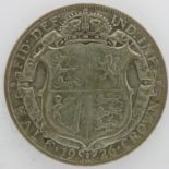 1926 Silver Half Crown of George V, modified Effigy. UK P&P Group 0 (£6+VAT for the first lot and £