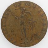 Undated 18th century copper halfpenny token, Peace and Plenty. UK P&P Group 0 (£6+VAT for the