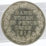 1813 silver ten pence bank token, Irish. UK P&P Group 0 (£6+VAT for the first lot and £1+VAT for