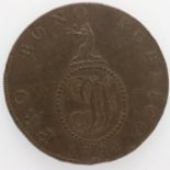 1794 copper halfpenny token, Haverhill Manufactory. UK P&P Group 0 (£6+VAT for the first lot and £