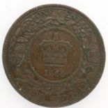 1864 Nova Scotia one cent of Queen Victoria. UK P&P Group 0 (£6+VAT for the first lot and £1+VAT for