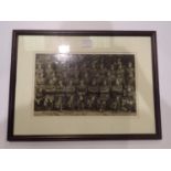 Liverpool Scottish WWI framed photograph of a group of servicemen, some identified verso. Not
