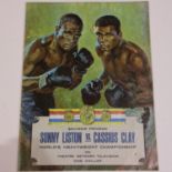 Sonny Liston V Casius Clay souvenir programme. UK P&P Group 1 (£16+VAT for the first lot and £2+