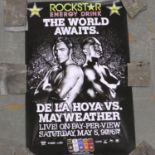 Boxing card poster, De La Hoya V Merryweather, 25 x 40 cm. UK P&P Group 2 (£20+VAT for the first lot
